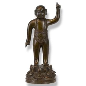 Figura di Buddha in Bronzo - Cina XIX Secolo